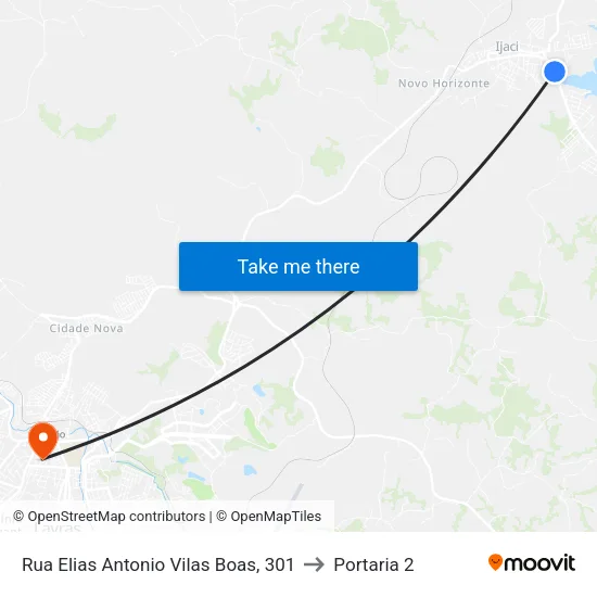 Rua Elias Antonio Vilas Boas, 301 to Portaria 2 map