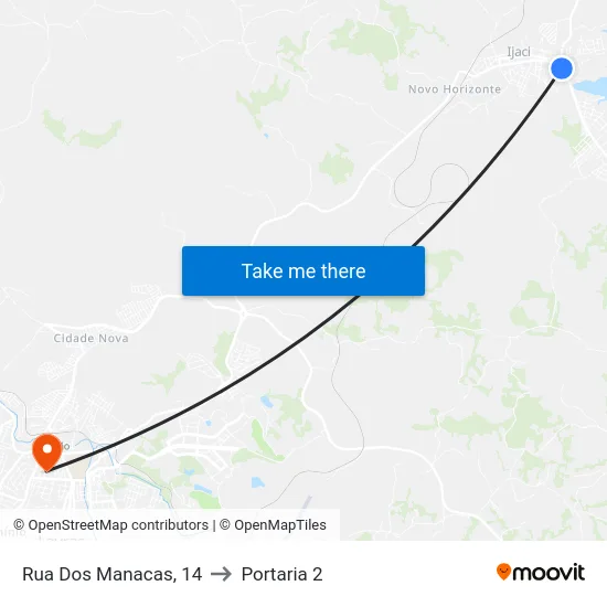 Rua Dos Manacas, 14 to Portaria 2 map