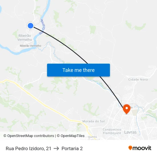 Rua Pedro Izidoro, 21 to Portaria 2 map