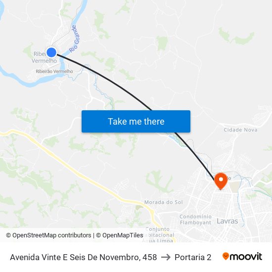 Avenida Vinte E Seis De Novembro, 458 to Portaria 2 map