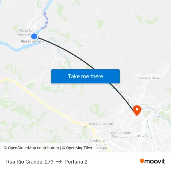 Rua Rio Grande, 279 to Portaria 2 map