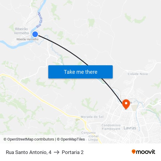 Rua Santo Antonio, 4 to Portaria 2 map