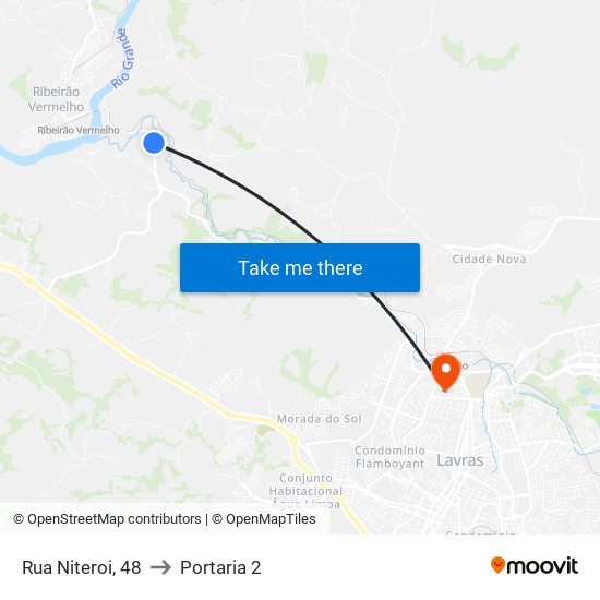 Rua Niteroi, 48 to Portaria 2 map
