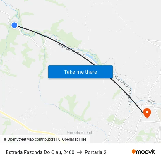 Estrada Fazenda Do Ciau, 2460 to Portaria 2 map