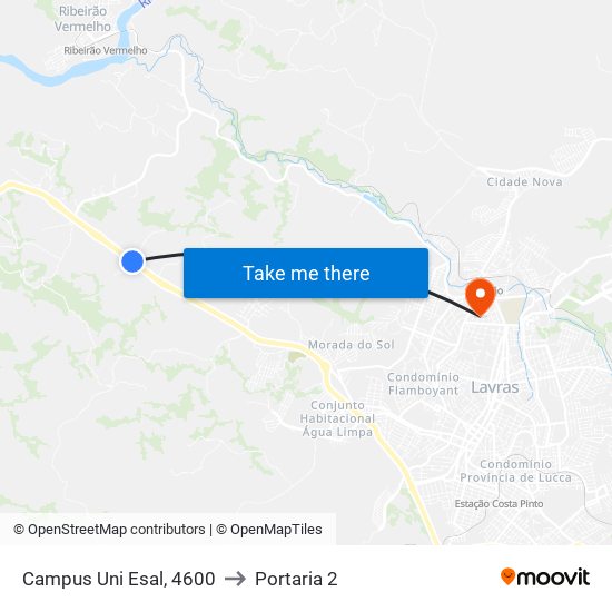 Campus Uni Esal, 4600 to Portaria 2 map