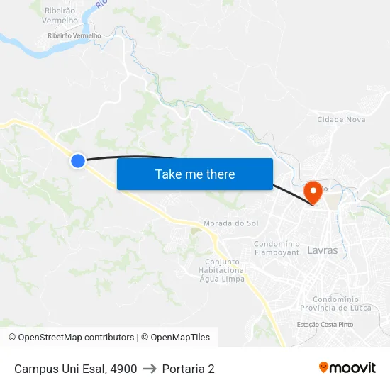 Campus Uni Esal, 4900 to Portaria 2 map