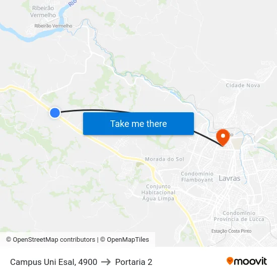Campus Uni Esal, 4900 to Portaria 2 map