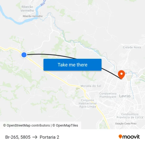 Br-265, 5805 to Portaria 2 map