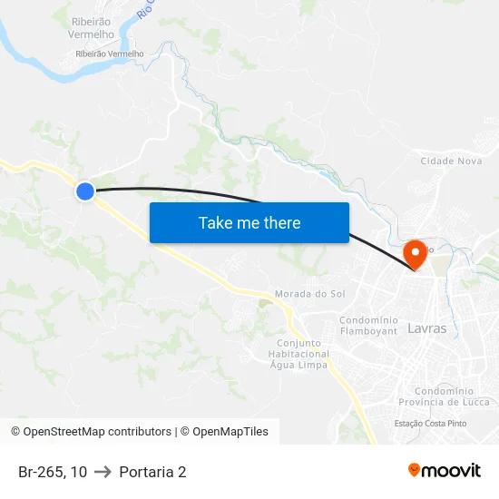 Br-265, 10 to Portaria 2 map