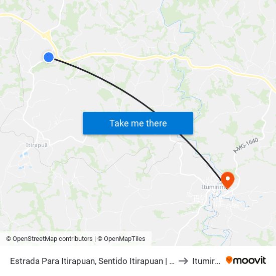 Estrada Para Itirapuan, Sentido Itirapuan | Lixão to Itumirim map