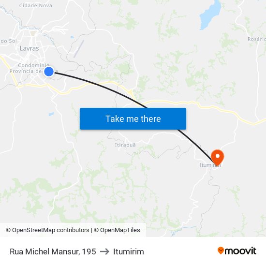 Rua Michel Mansur, 195 to Itumirim map