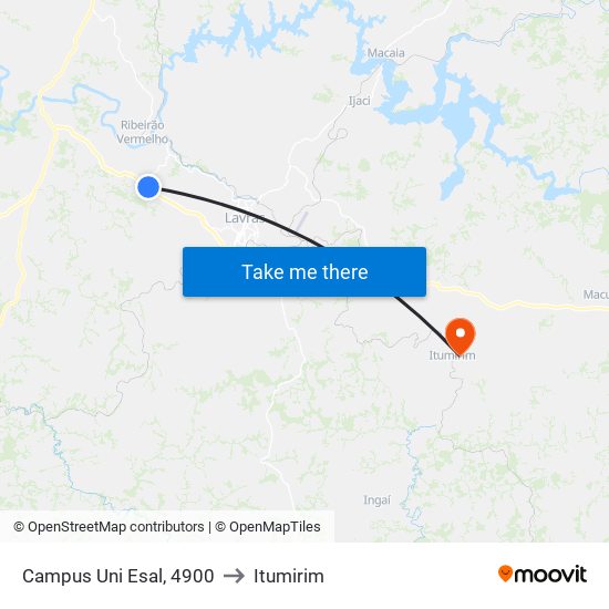 Campus Uni Esal, 4900 to Itumirim map