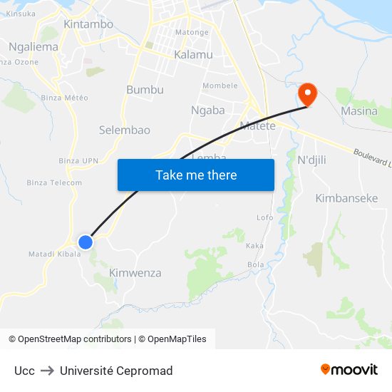 Ucc to Université Cepromad map