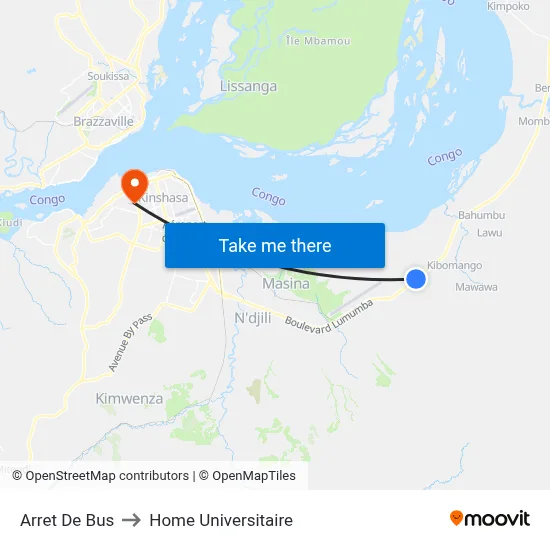 Arret De Bus to Home Universitaire map