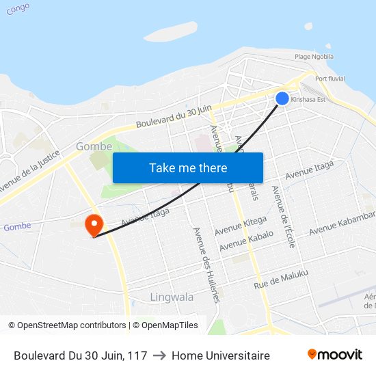 Boulevard Du 30 Juin, 117 to Home Universitaire map