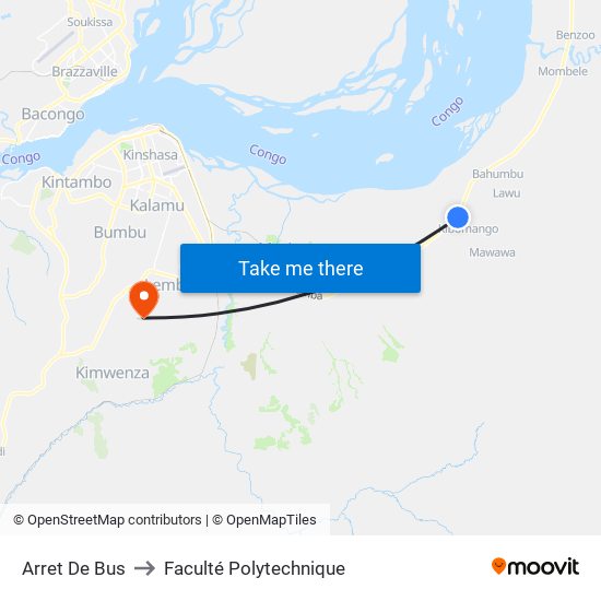 Arret De Bus to Faculté Polytechnique map