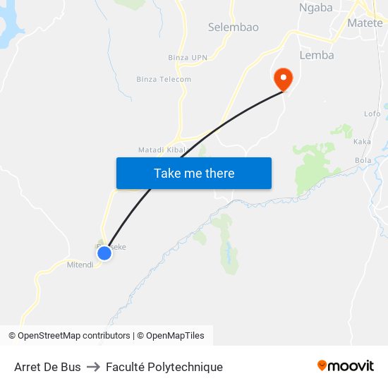 Arret De Bus to Faculté Polytechnique map