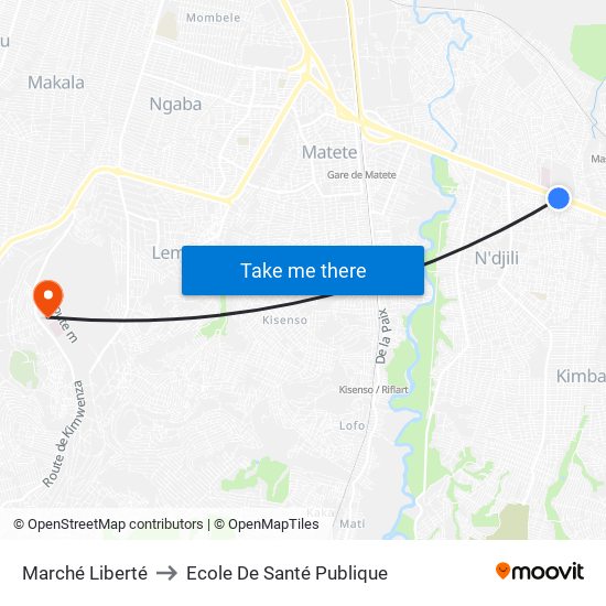 Marché Liberté to Ecole De Santé Publique map