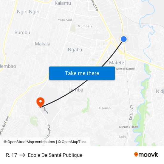 R. 17 to Ecole De Santé Publique map