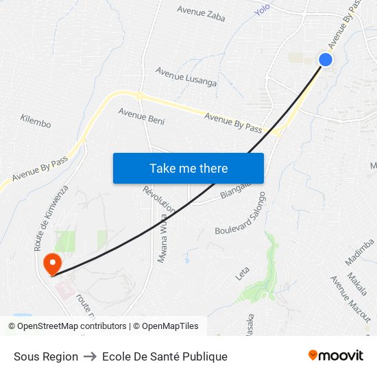 Sous Region to Ecole De Santé Publique map