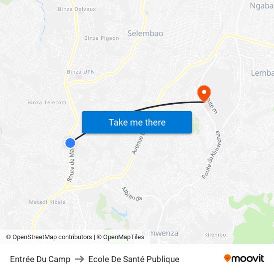 Entrée Du Camp to Ecole De Santé Publique map