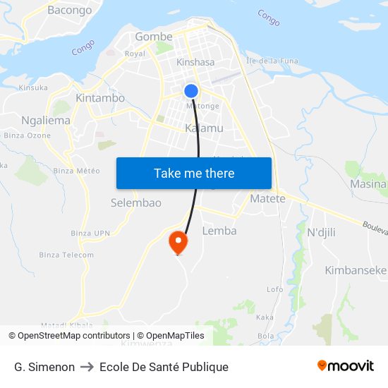 G. Simenon to Ecole De Santé Publique map