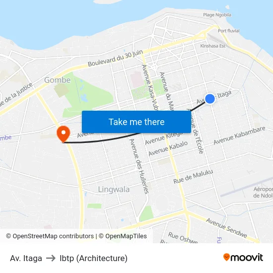 Av. Itaga to Ibtp (Architecture) map