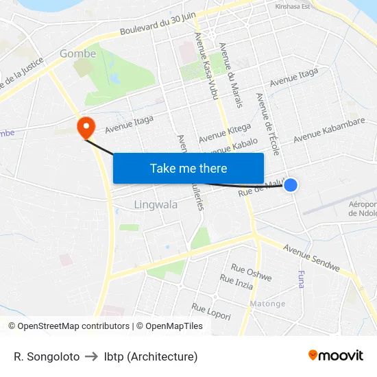 R. Songoloto to Ibtp (Architecture) map