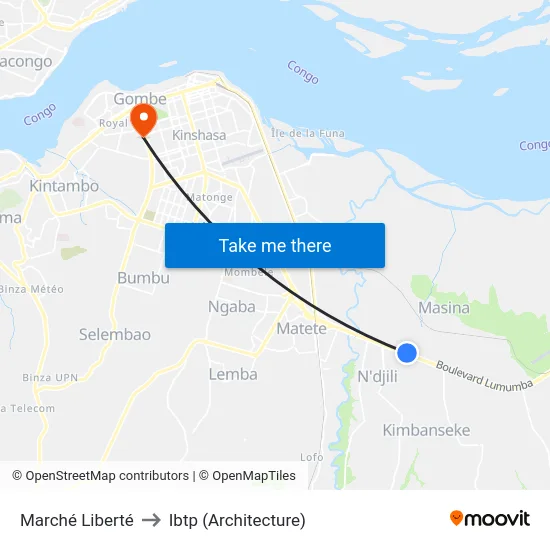 Marché Liberté to Ibtp (Architecture) map