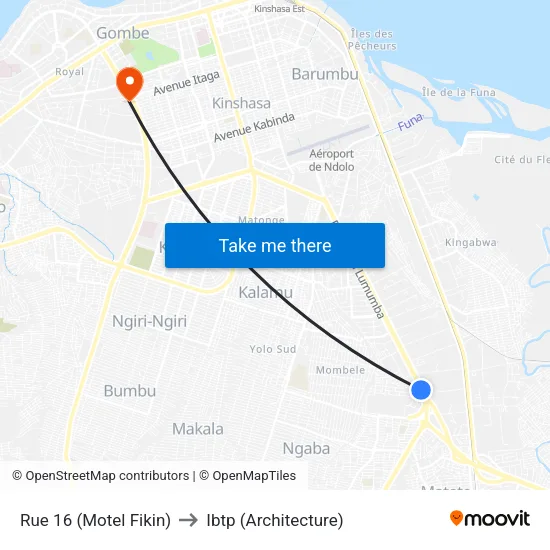 Rue 16 (Motel Fikin) to Ibtp (Architecture) map