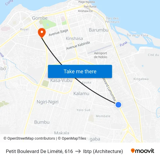 Petit Boulevard De Limété, 616 to Ibtp (Architecture) map