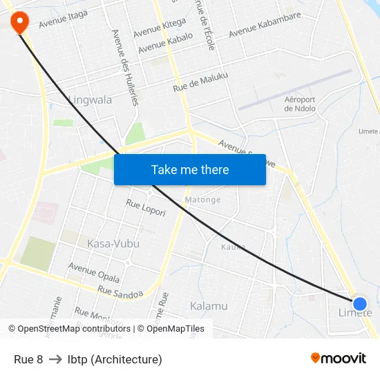 Rue 8 to Ibtp (Architecture) map