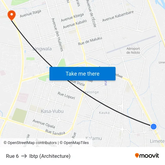 Rue 6 to Ibtp (Architecture) map