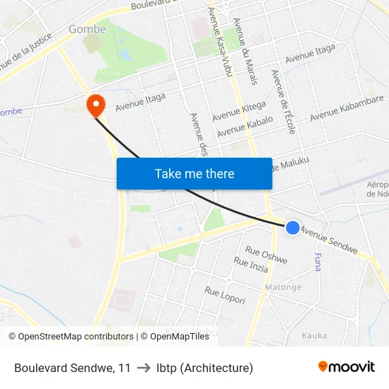 Boulevard Sendwe, 11 to Ibtp (Architecture) map