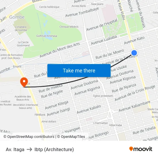 Av. Itaga to Ibtp (Architecture) map