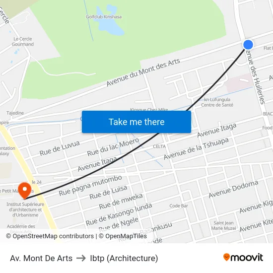 Av. Mont De Arts to Ibtp (Architecture) map