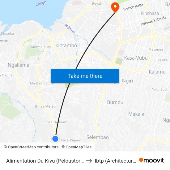 Alimentation Du Kivu (Peloustore) to Ibtp (Architecture) map