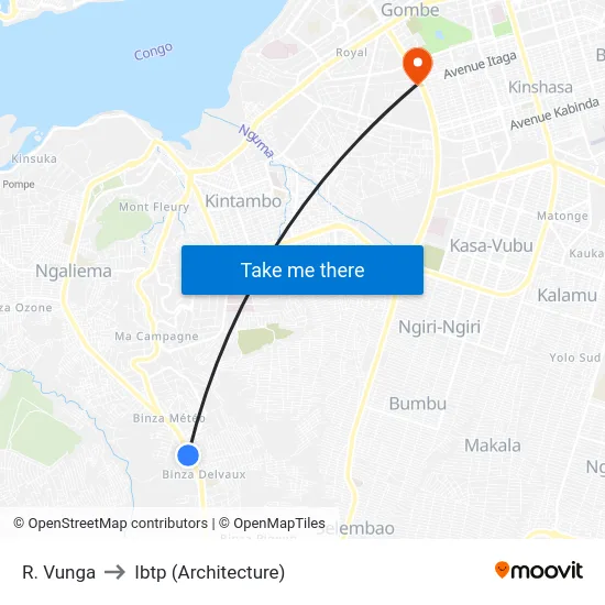 R. Vunga to Ibtp (Architecture) map