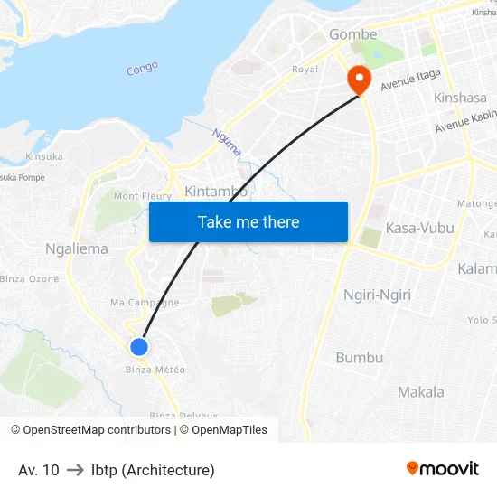 Av. 10 to Ibtp (Architecture) map