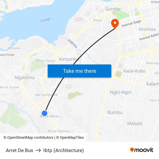 Arret De Bus to Ibtp (Architecture) map