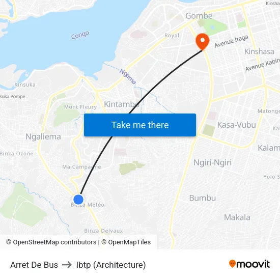 Arret De Bus to Ibtp (Architecture) map