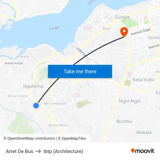 Arret De Bus to Ibtp (Architecture) map