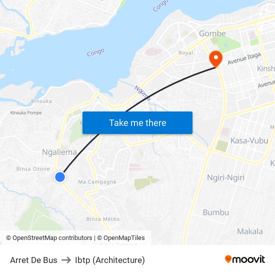 Arret De Bus to Ibtp (Architecture) map