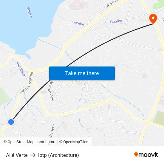 Allé Verte to Ibtp (Architecture) map
