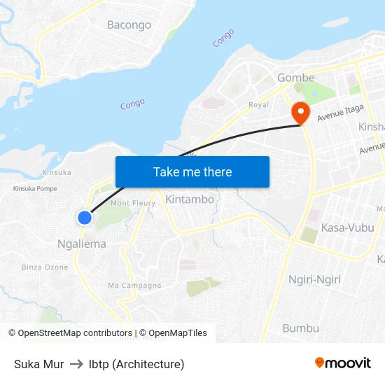 Suka Mur to Ibtp (Architecture) map