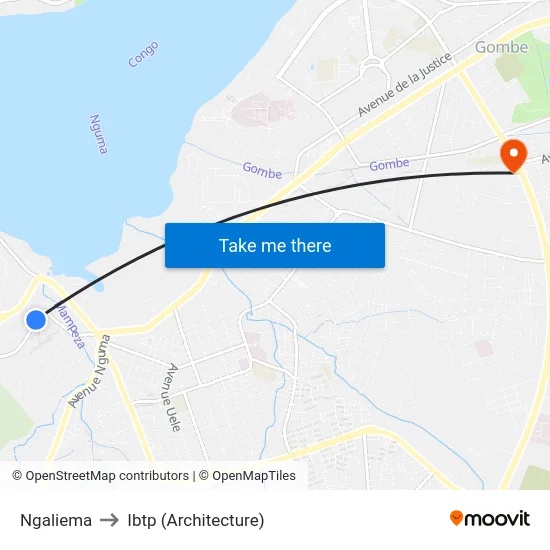Ngaliema to Ibtp (Architecture) map