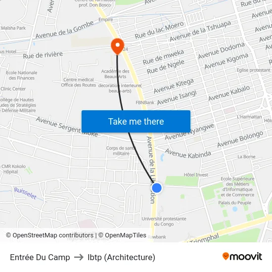 Entrée Du Camp to Ibtp (Architecture) map