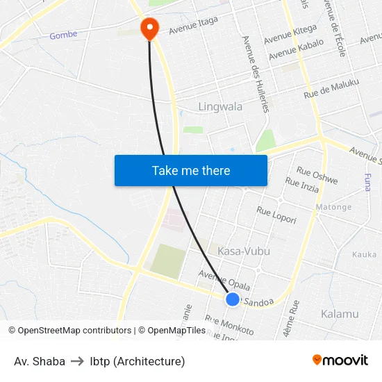 Av. Shaba to Ibtp (Architecture) map