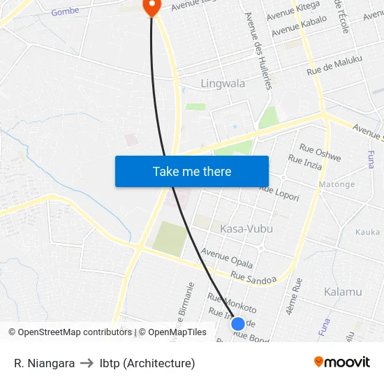 R. Niangara to Ibtp (Architecture) map