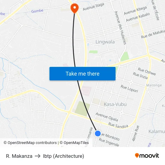 R. Makanza to Ibtp (Architecture) map